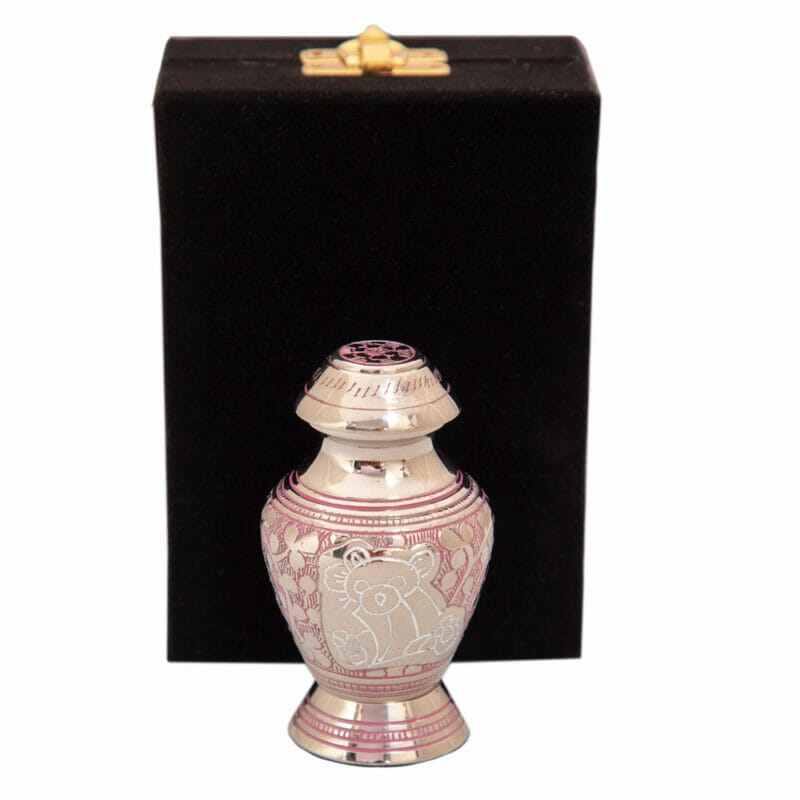 Baby Girl Urn :  Pink Teddy Ash Urn for Cremation Ashes