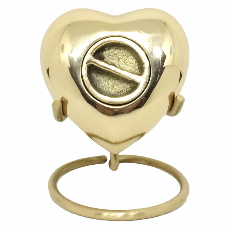 Gold heart shape small urn