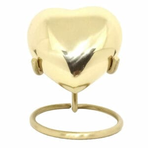 Gold heart shape small urn