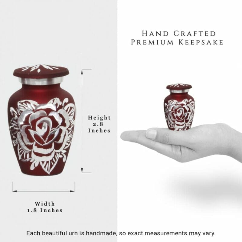 Red - Rose Small Keepsake Urn - Image 6