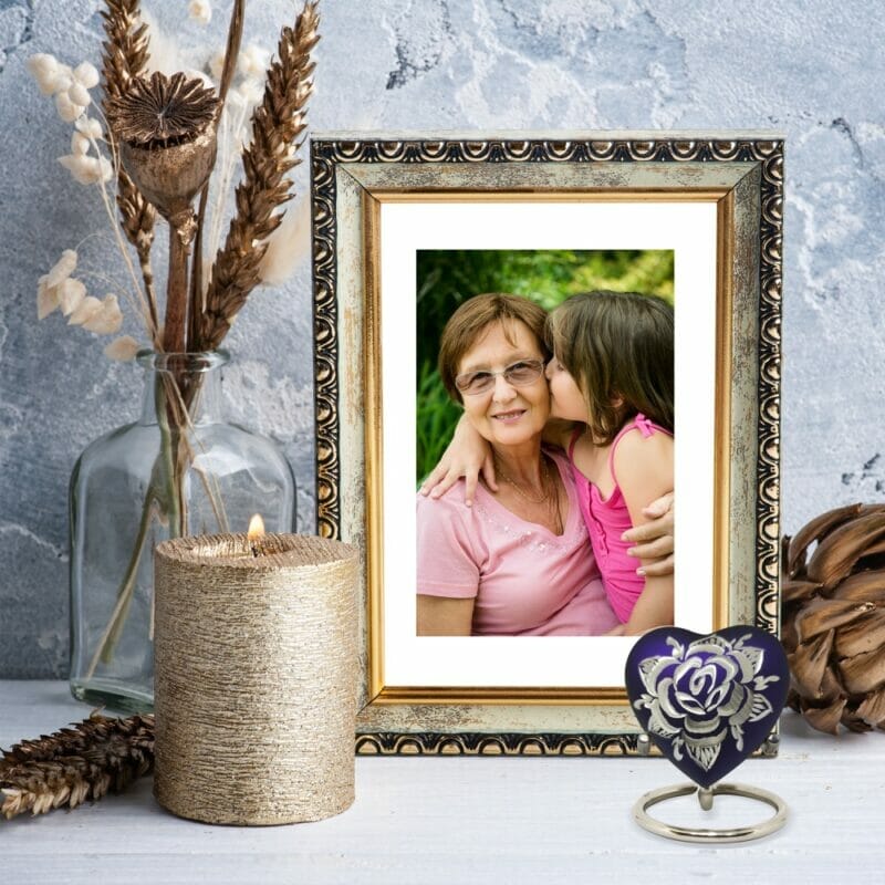 Purple Rose Heart Shaped Keepsake Urn - Image 5