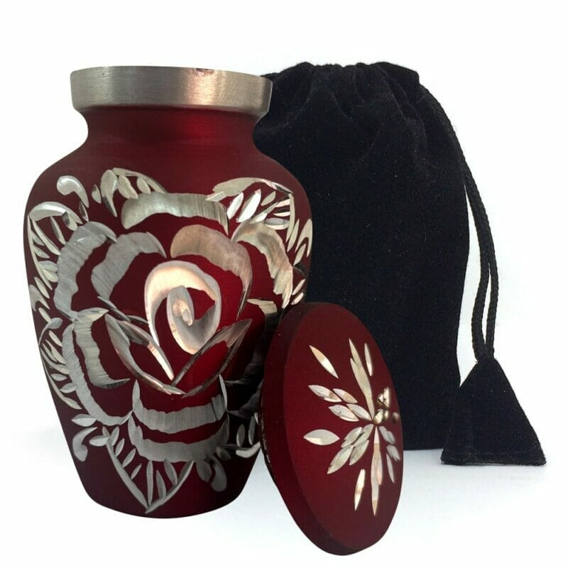 Red - Rose Small Keepsake Urn - Image 3