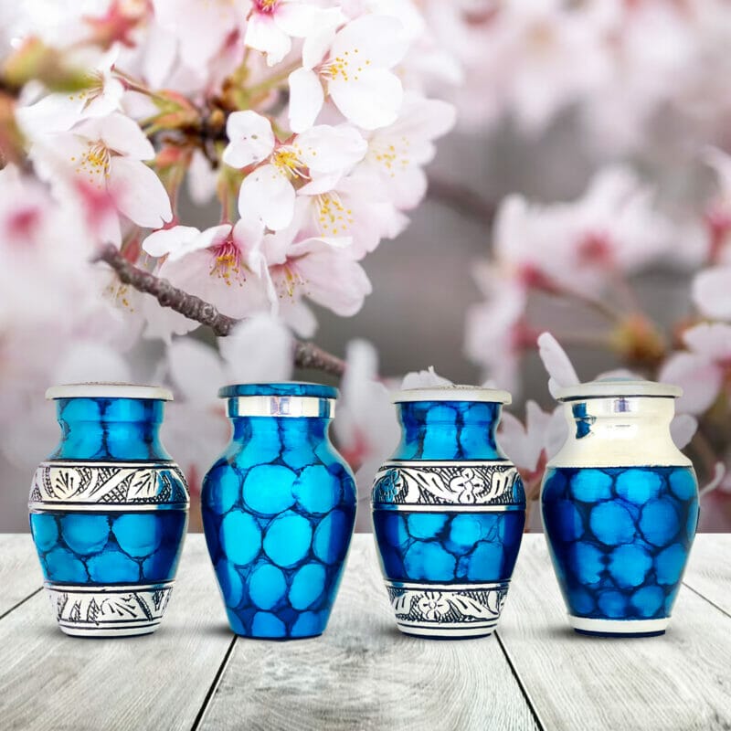 Blue Firozi - Fire Keepsake Urns Set of 4 - Image 2