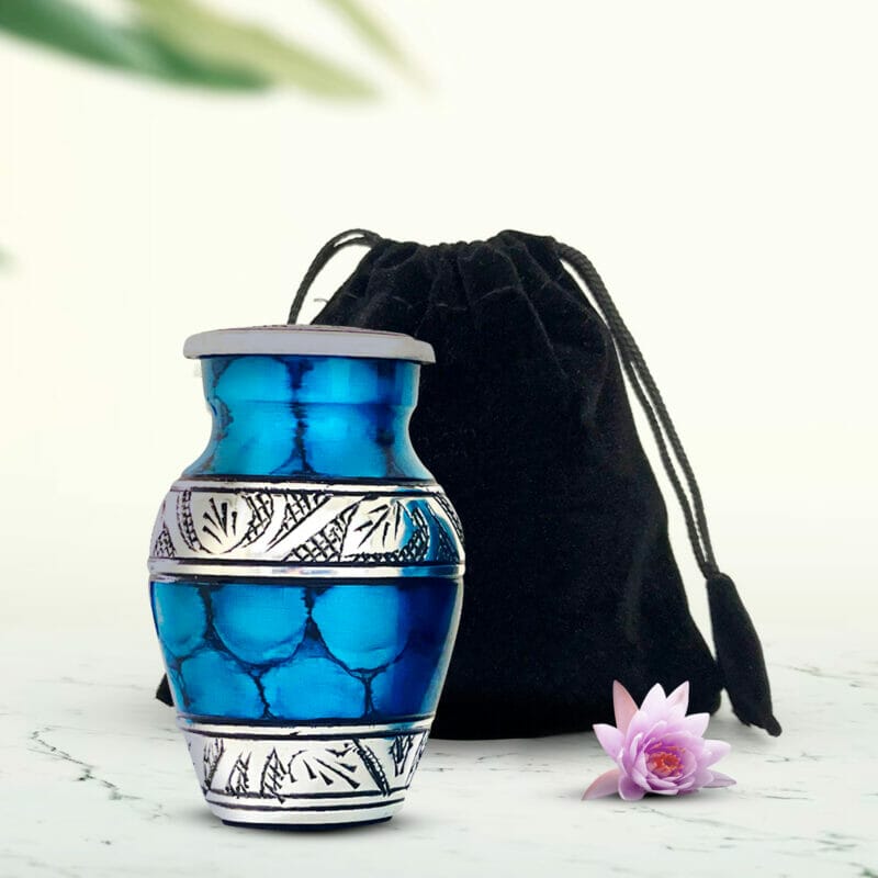Blue Firozi - Fire Keepsake Urns Set of 4 - Image 8