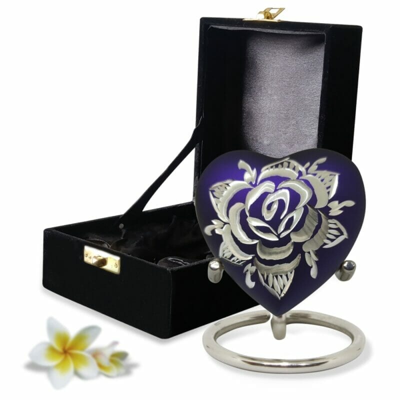 Purple Rose Heart Shaped Keepsake Urn - Image 3