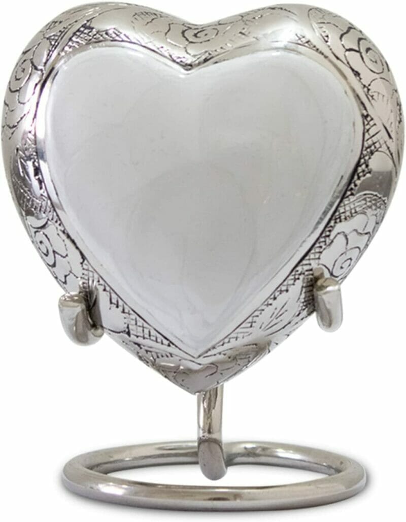 Small White Heart Shaped Keepsake Urn - Image 3