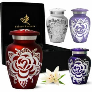 Rose Keepsake Colorful Mini Urns Set of 4