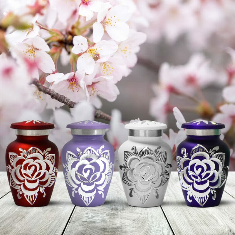 Rose Keepsake Colorful Mini Urns Set of 4 - Image 8