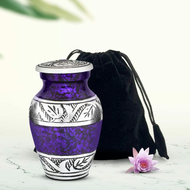 Purple Keepsake Urn Set of 4 For Human Ashes - Image 6