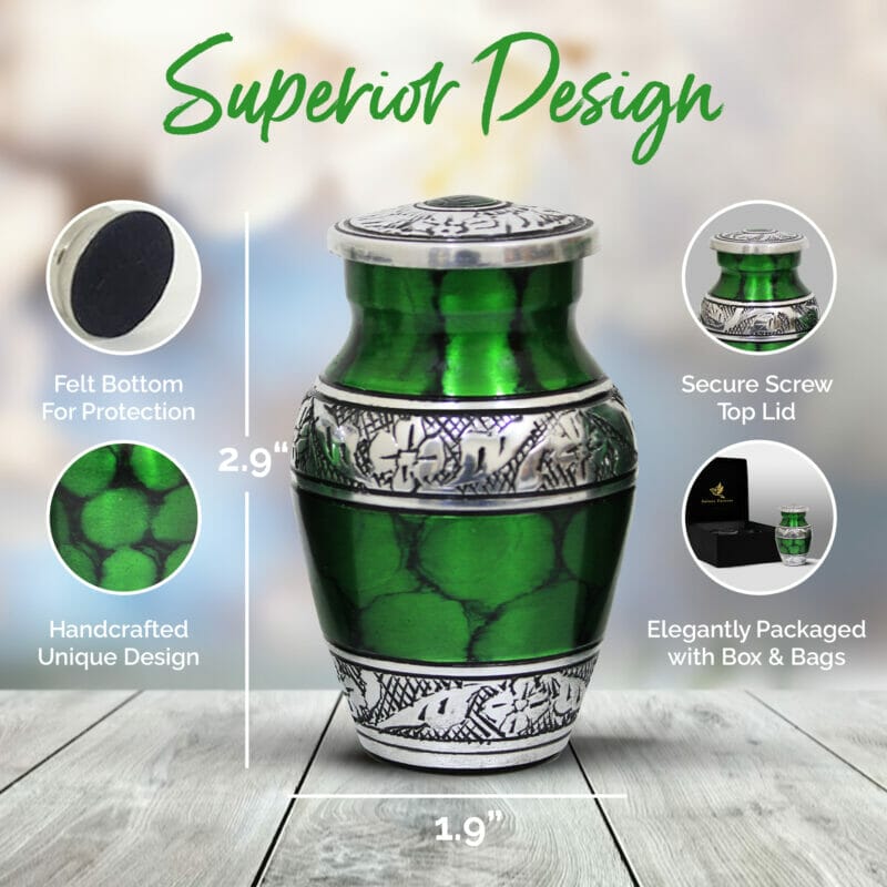 Green - Marble Keepsake Urns Set of 4 - Image 5