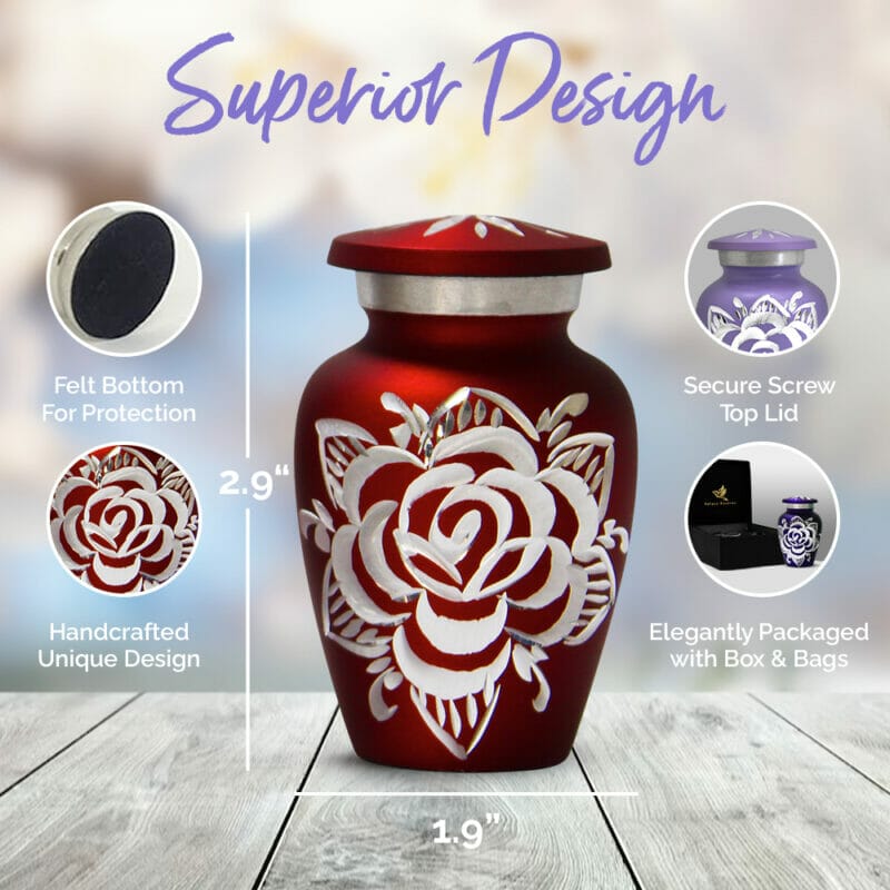 Rose Keepsake Colorful Mini Urns Set of 4 - Image 6