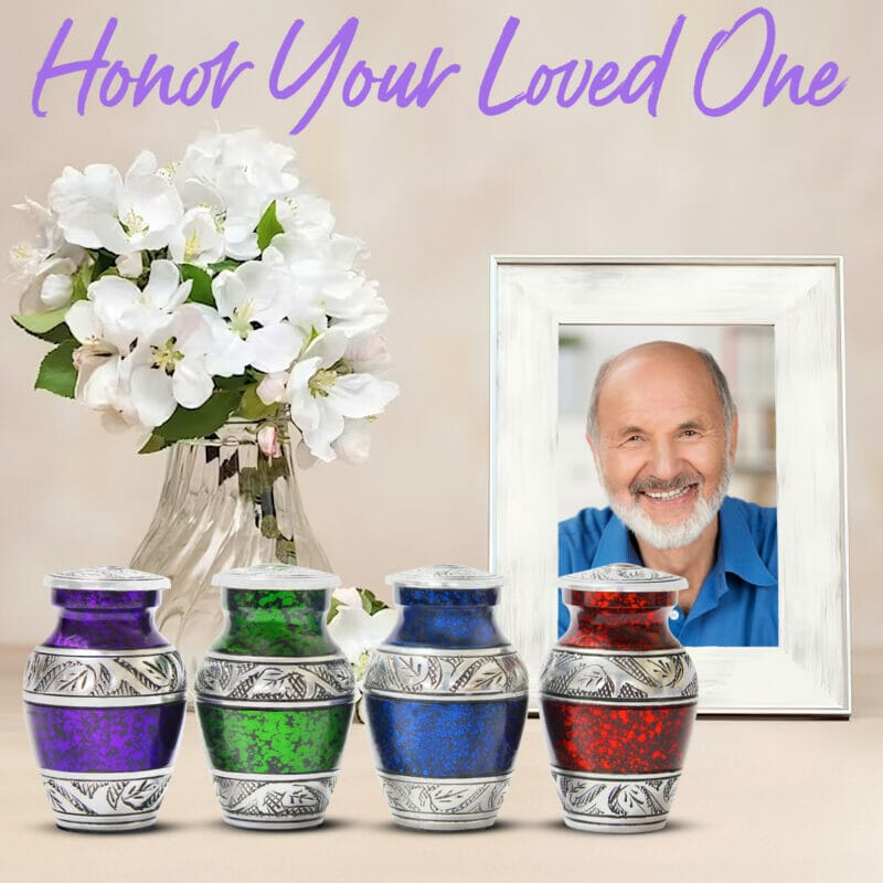 Small Keepsake Mini Urns Set of 4 with Premium Box & Bags - Image 5