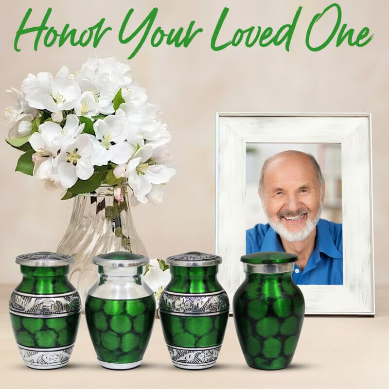 Green - Marble Keepsake Urns Set of 4 - Image 4