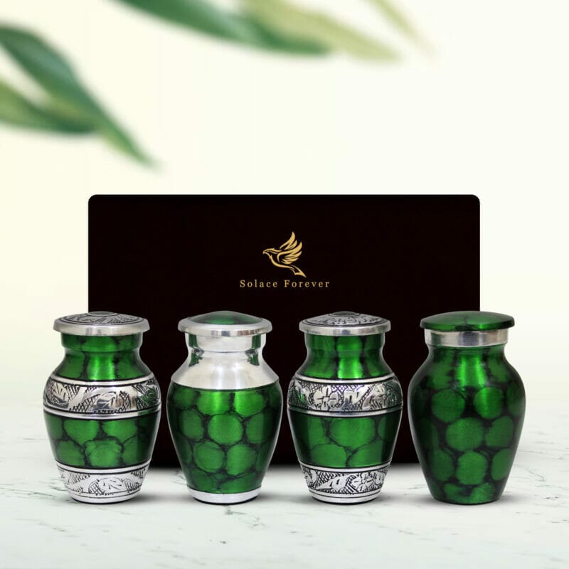 Green - Marble Keepsake Urns Set of 4 - Image 2