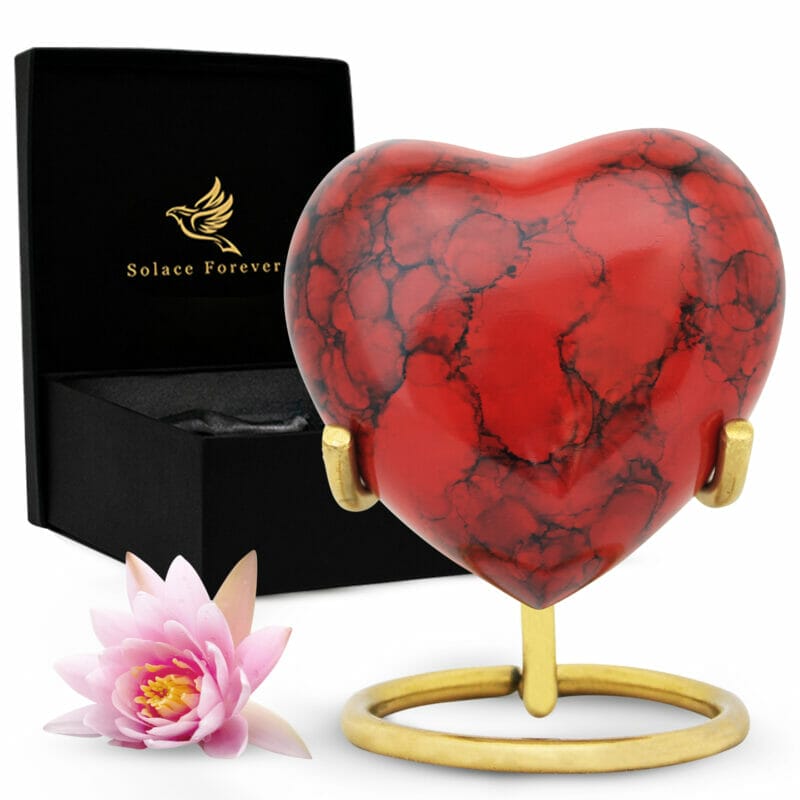 red stone keepsake heart