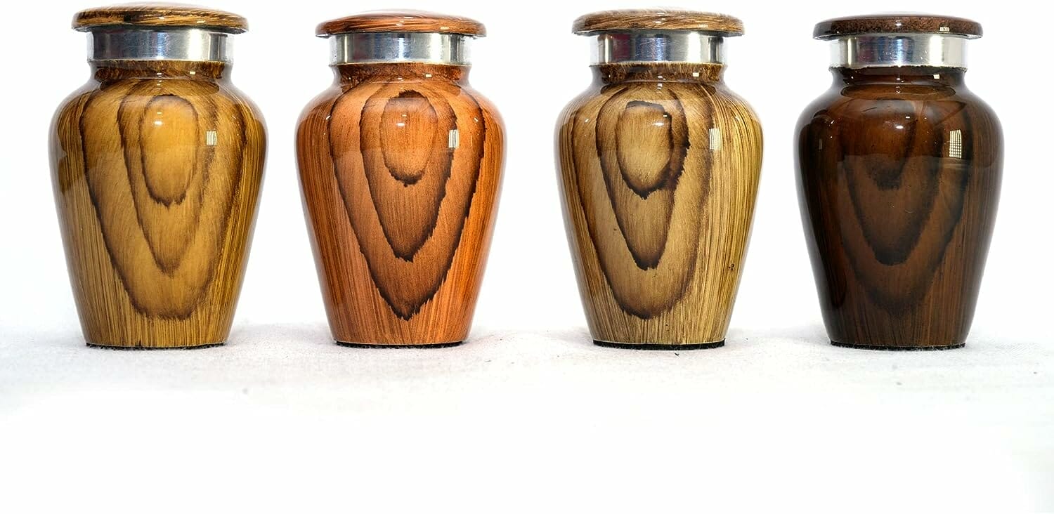 Wooden Print Keepsake Urns - set of 4 Mini Urns - Image 2
