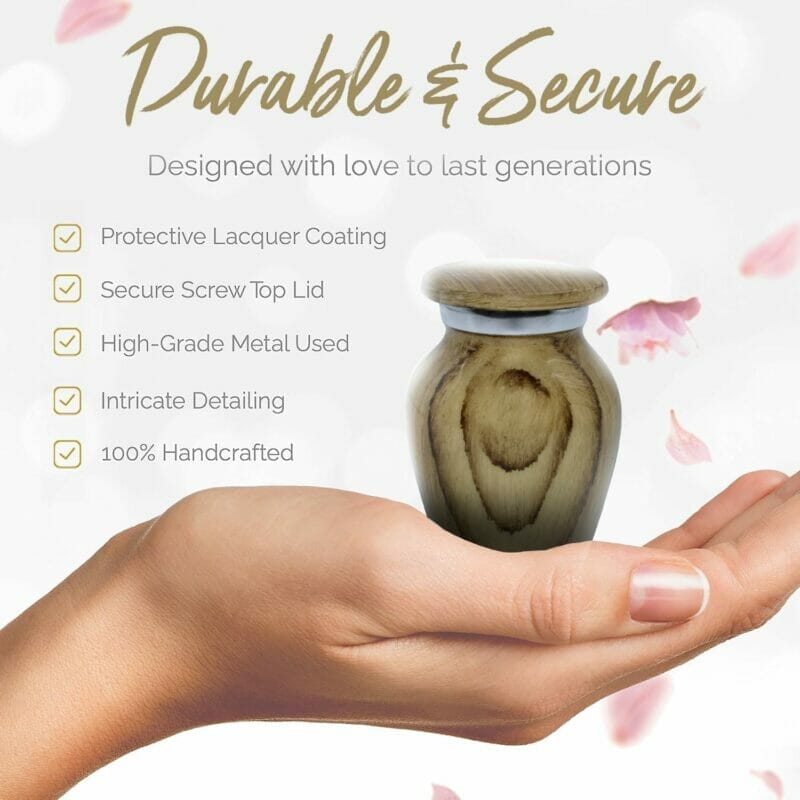 Wooden Print Keepsake Urns - Teakwood set of 4 Mini Urns - Image 6