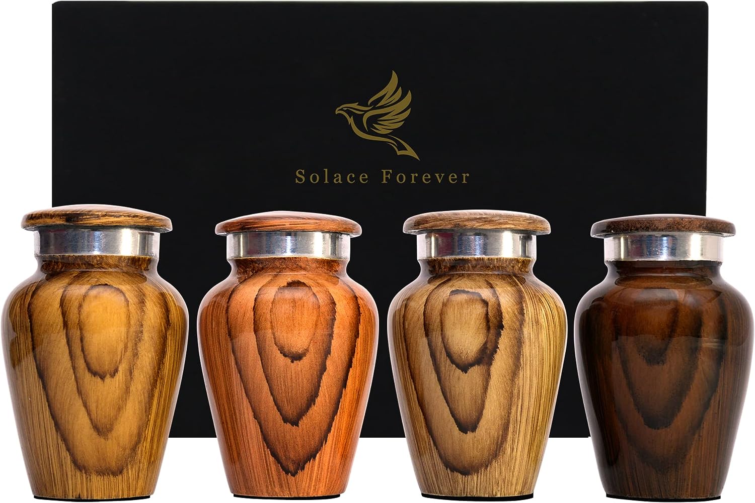 Wooden Print Keepsake Urns - set of 4 Mini Urns - Image 5
