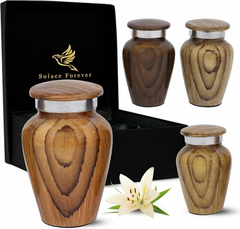 Wooden Print Keepsake Urns - set of 4 Mini Urns - Image 6