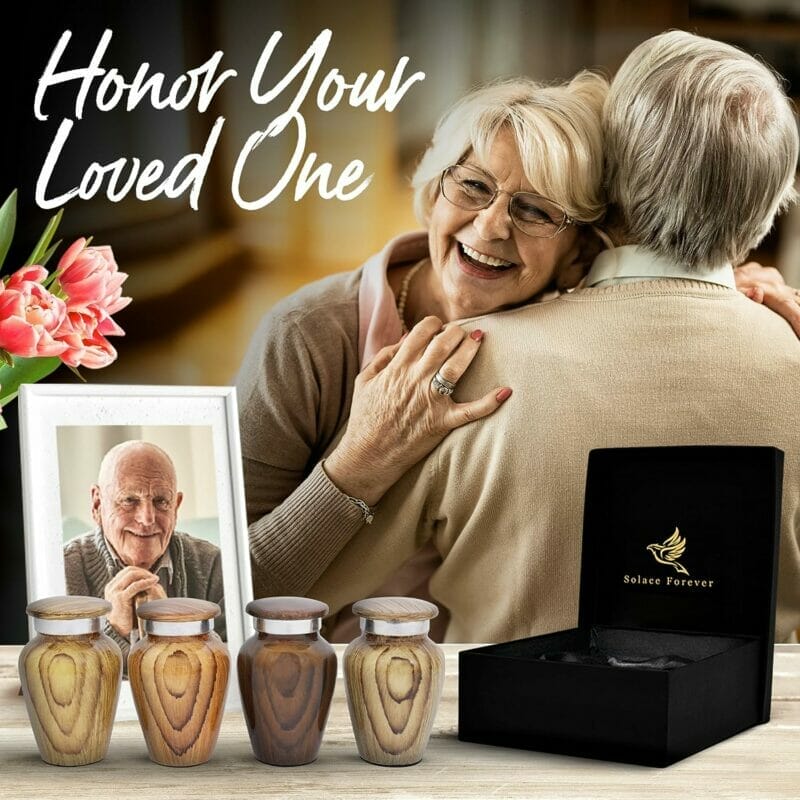 Wooden Print Keepsake Urns - set of 4 Mini Urns - Image 9