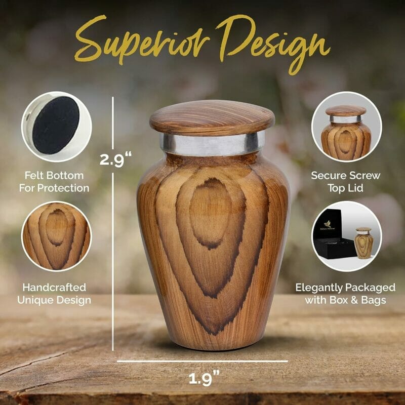 Wooden Print Keepsake Urns - set of 4 Mini Urns - Image 10