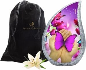 Purple HBF - Butterfly Teardrop Urns - Adult