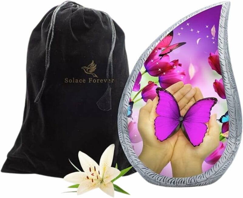 Purple HBF - Butterfly Teardrop Urns - Adult