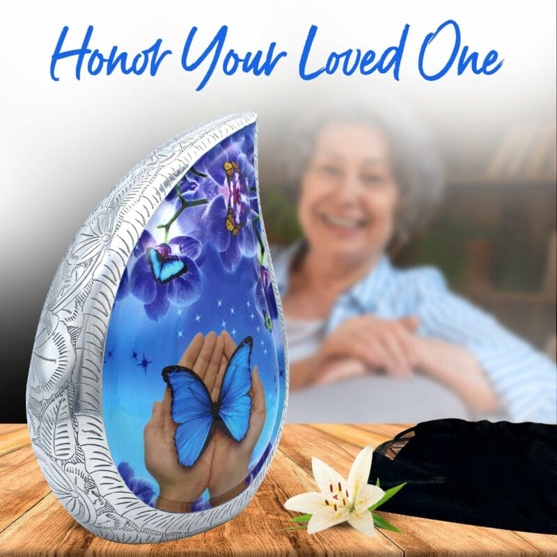 Blue HBF - Butterfly Teardrop Urns - Adult - Image 3