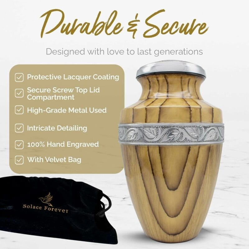 Light Wooden Print Urn - Girishan - Adult - Image 5
