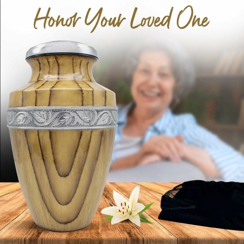 Light Wooden Print Urn - Girishan - Adult - Image 3