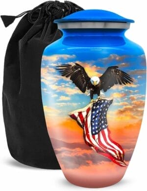 Blue Eagle American Flag Urns - Sunset - Adult