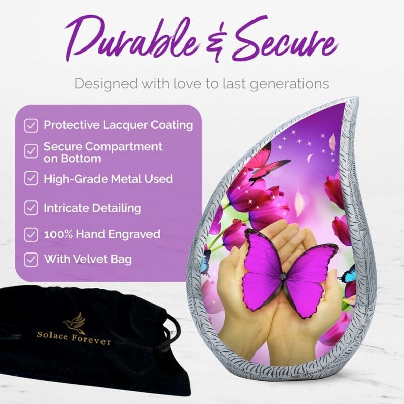Purple HBF - Butterfly Teardrop Urns - Adult - Image 5