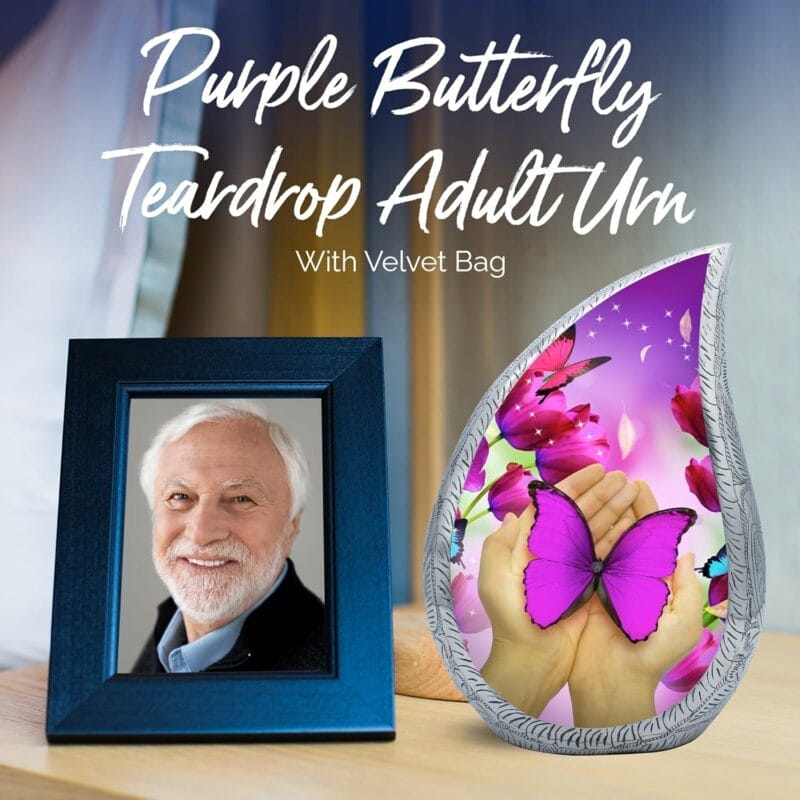 Purple HBF - Butterfly Teardrop Urns - Adult - Image 4