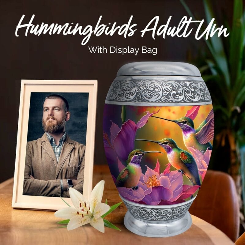 Purple - 3 Hummingbirds Urn - Adult - Image 3