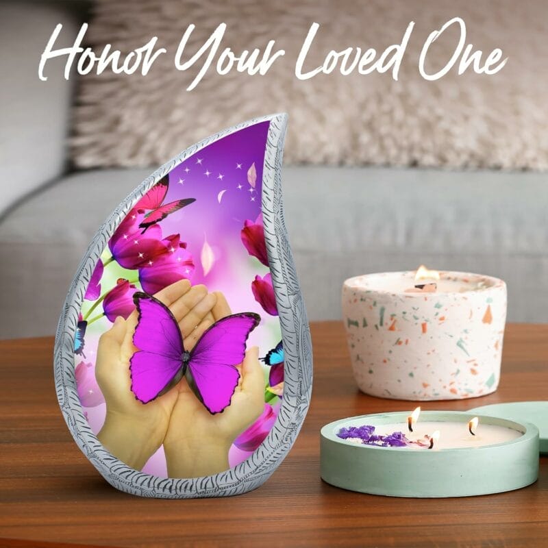 Purple HBF - Butterfly Teardrop Urns - Adult - Image 2