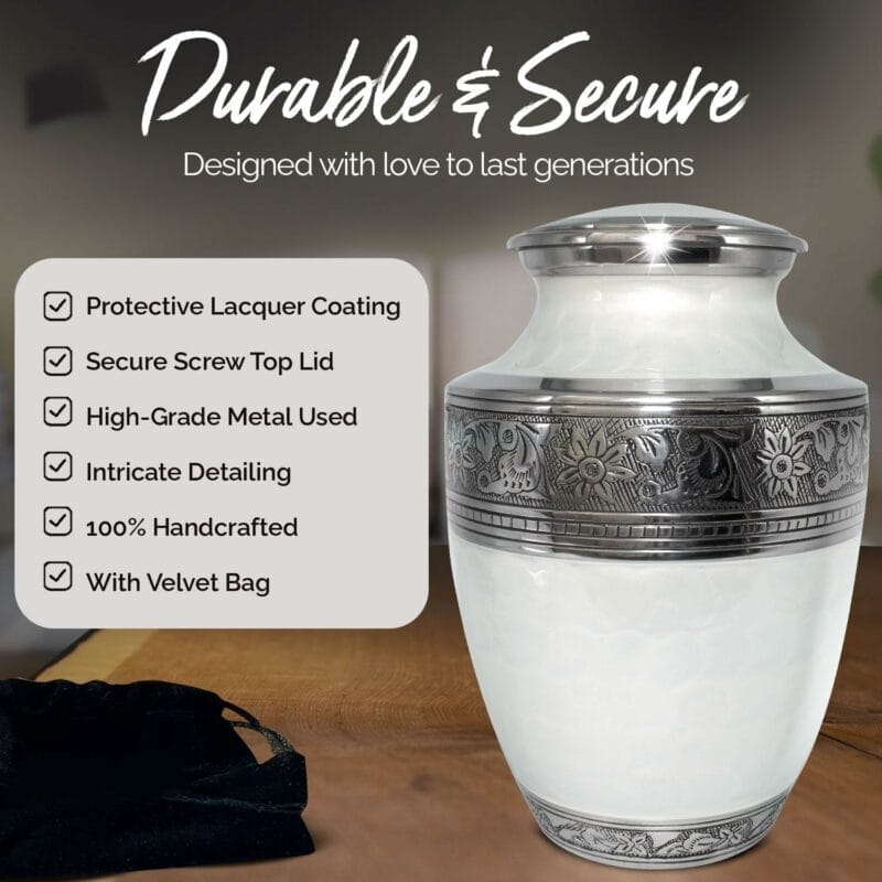 White Scale EN Girishan Adult Urn - Image 3