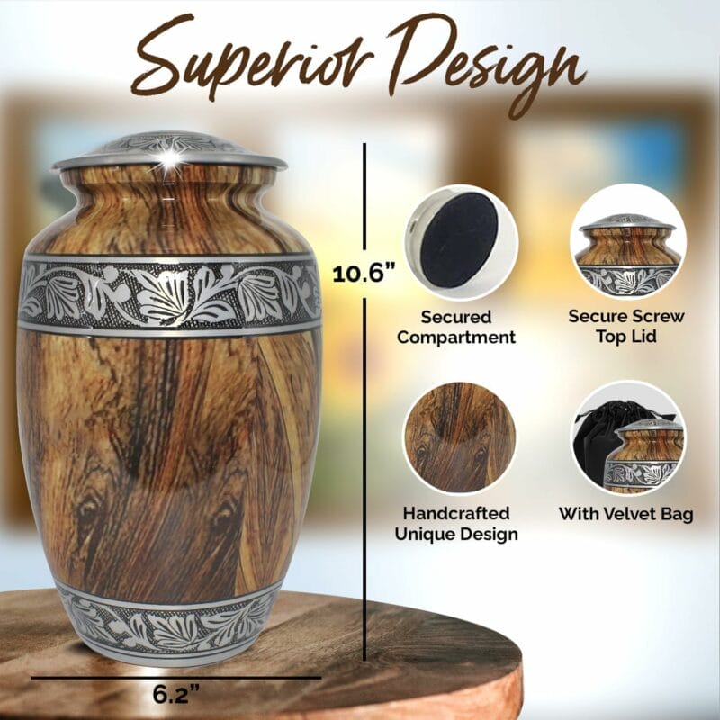 Wooden Classic EN Red Oak Adult Urn - Image 3