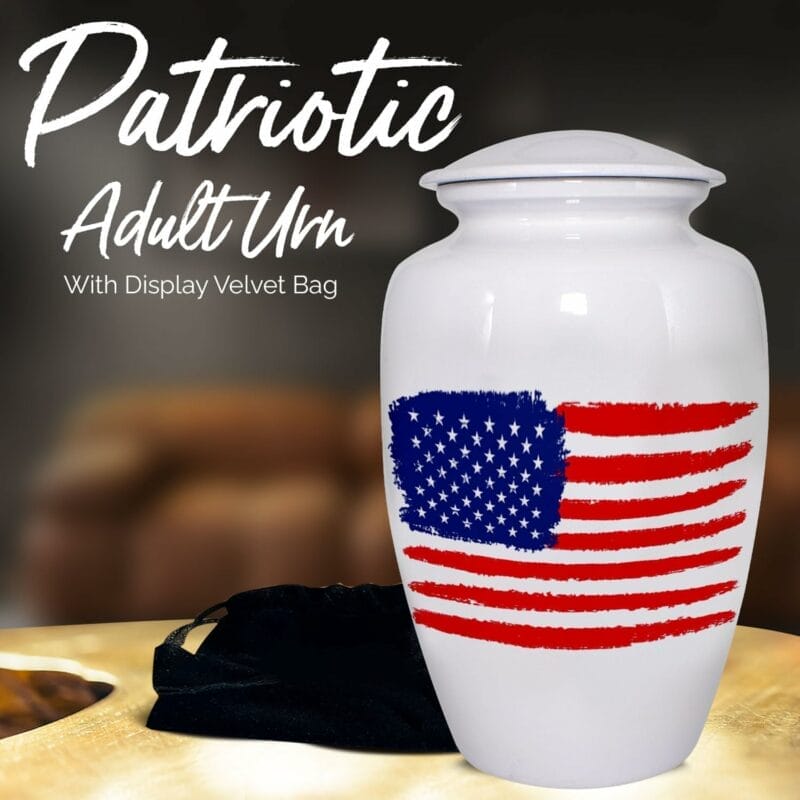 White US Flag Adult Urn - Image 5
