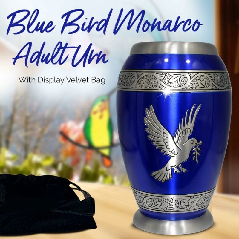Firozi Blue Bird Monarco Urn - Image 5
