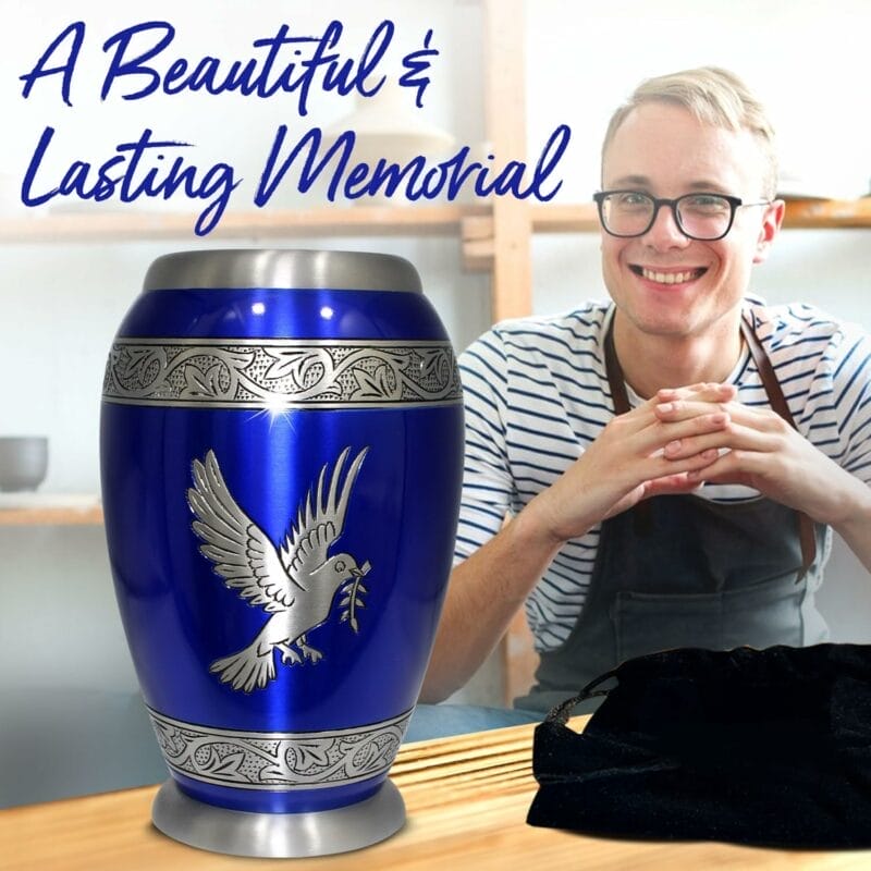 Firozi Blue Bird Monarco Urn - Image 3