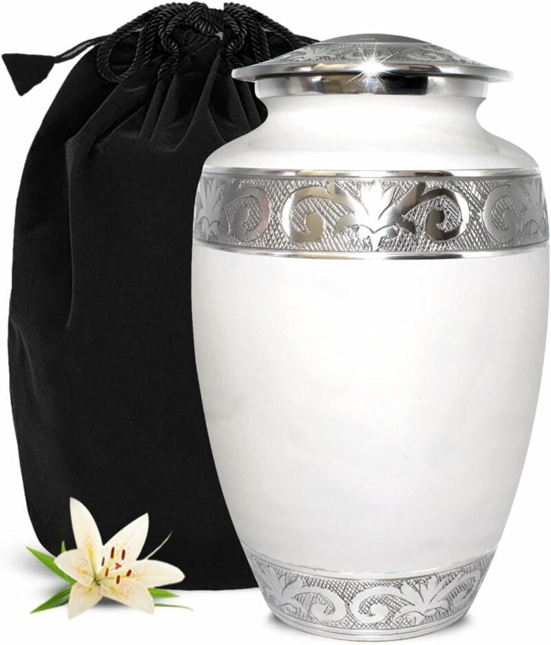 White SL Enamel Adult Urn