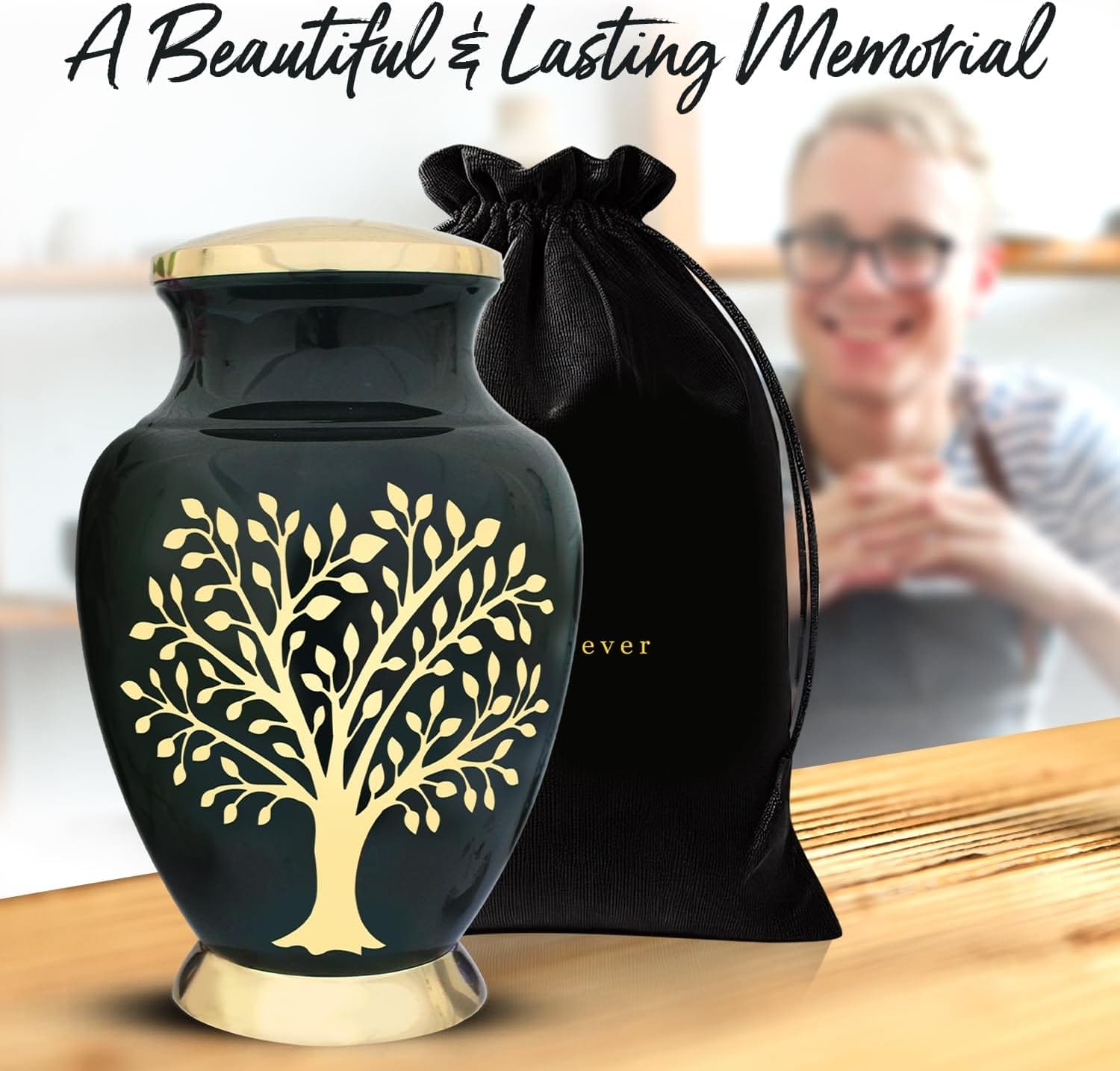 Aria Green TOL Adult Urn - Image 2