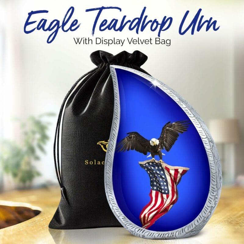 Black Eagle Teardrop Adult Urn - Image 5