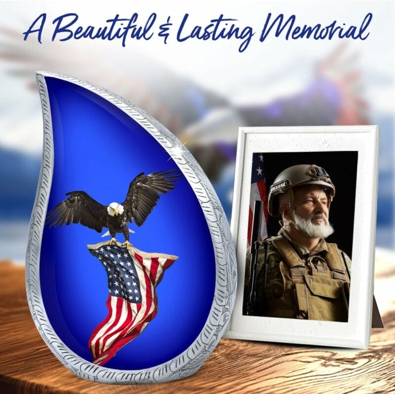 Black Eagle Teardrop Adult Urn - Image 4