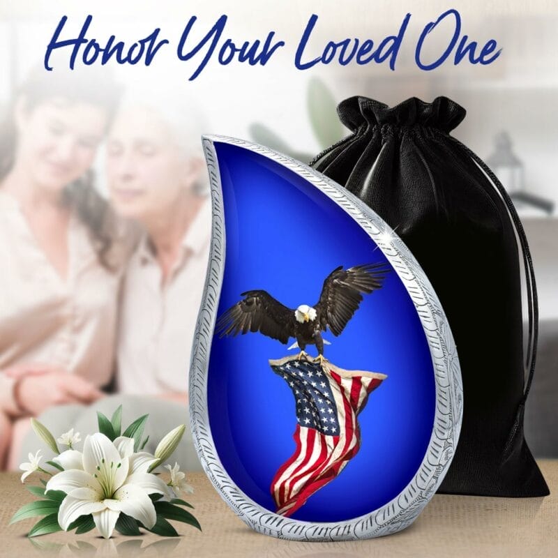 Black Eagle Teardrop Adult Urn - Image 2