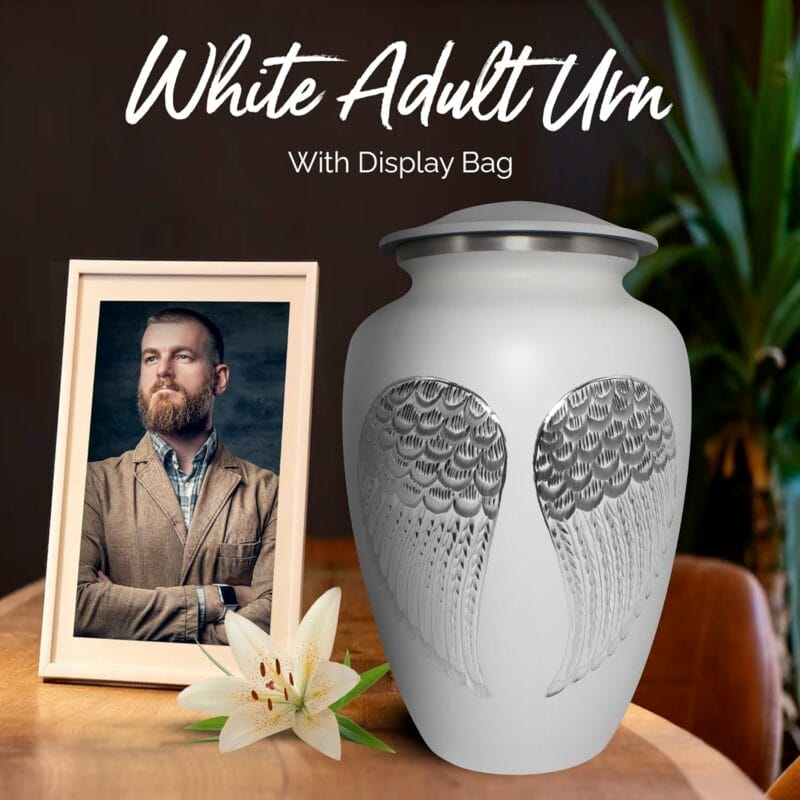 White DC Wings Adult Urn - Image 6