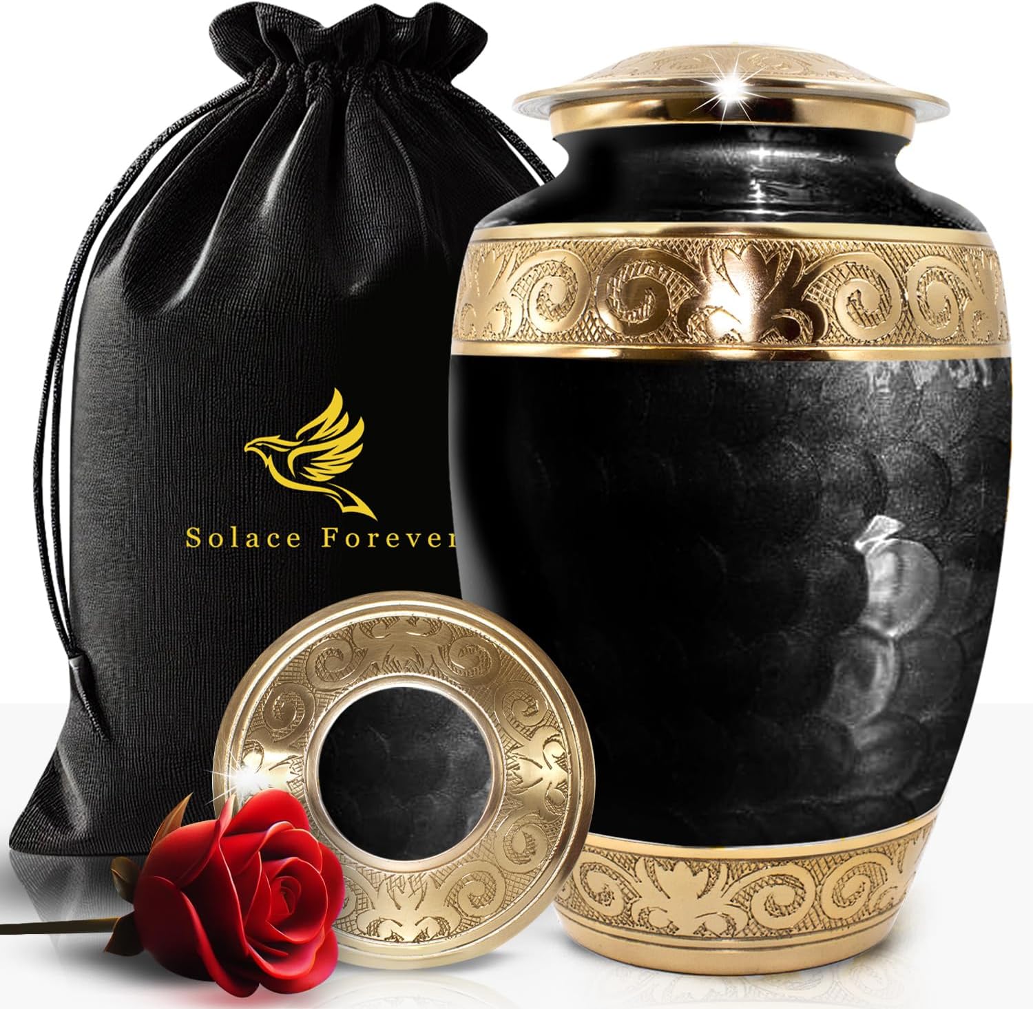Black GD Enamel Adult Urn - Image 4